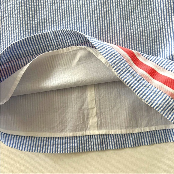 Vineyard Vines Preppy Seersucker Whale Shift Dress Easter Pink Ribbon Trim Sz 4T - Picture 3 of 6